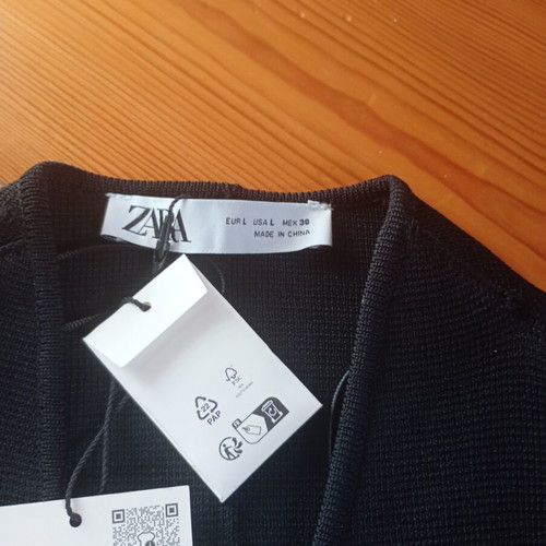 Zara knit long blazer black size large new with tags