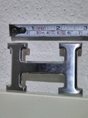 Hermès Αγκράφα Ζώνης "H" σαν καινούργιο, ασημί 7x5 cm