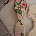 Vintage hand mirror and comb set, handmade