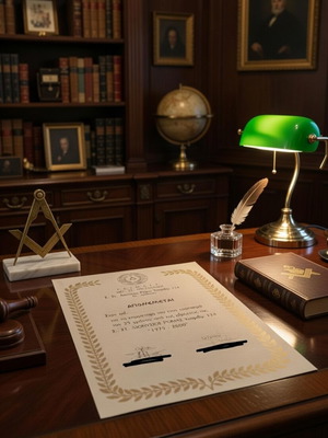 Masonic Certificate 25th Anniversary 1975-2000, Greek Freemasonry