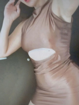 Bubblegun mini dress, brown, lycra