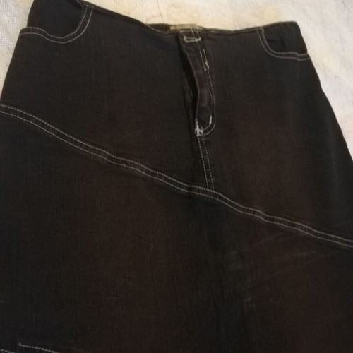 Asymmetric denim skirt like new, black, size M 38 10