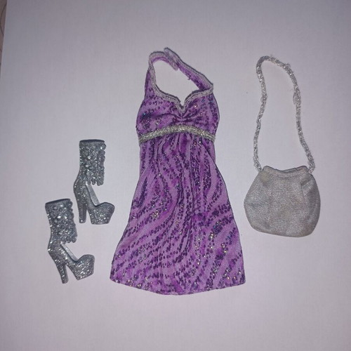 Barbie Glitz dress set with Fashionistas shoes and vintage bag
