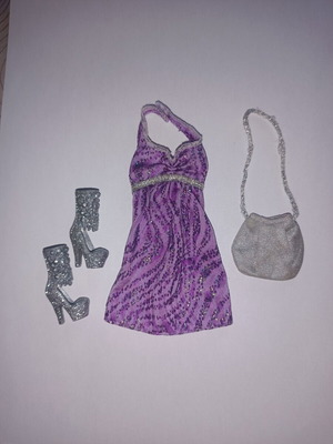 Barbie Glitz dress set with Fashionistas shoes and vintage bag