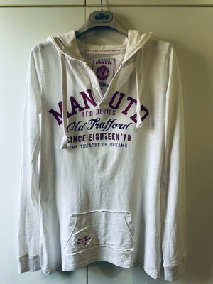 Authentic Manchester United vintage hoodie white, like new, size S