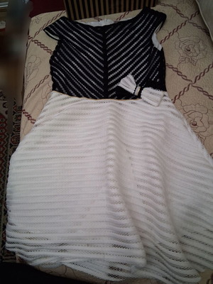Evening dress like new, black and white for girl 11-12 years old