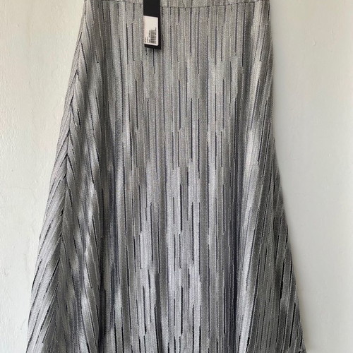 Lotus Eaters knitted silver metallic skirt new, size Small