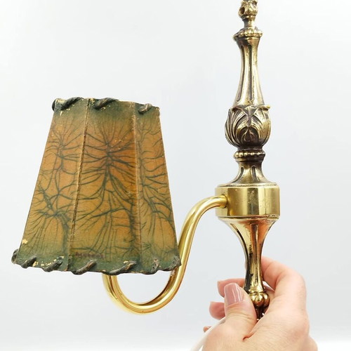 Vintage brass wall lamp used with handmade lampshade