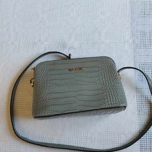 Maxfly shoulder bag like new, grey croc faux leather