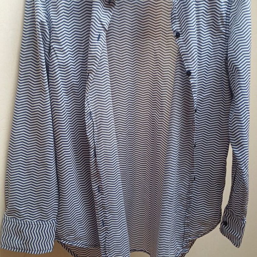Benetton women's shirt like new, size S/M, white and blue
