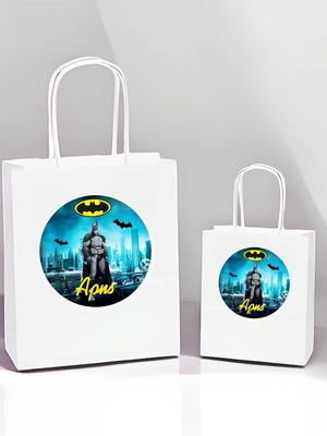 White Batman Gift Bag new, pack of 10