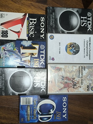 VHS TDK Sony tapes used, retro collection