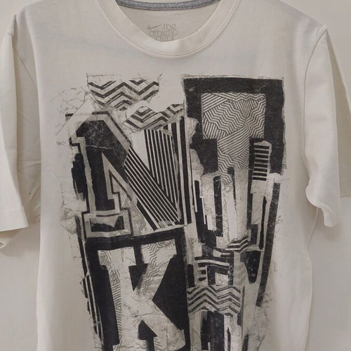 Nike t-shirt used, size M, white and grey