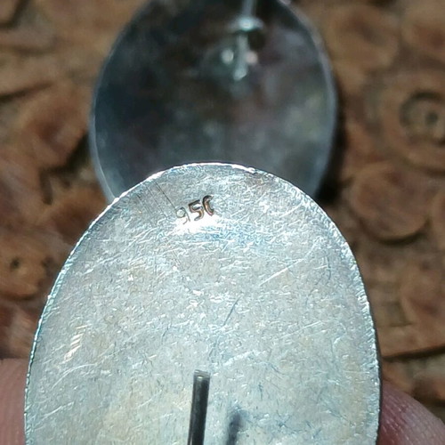 Earrings used, 950 silver with natural abalone shell