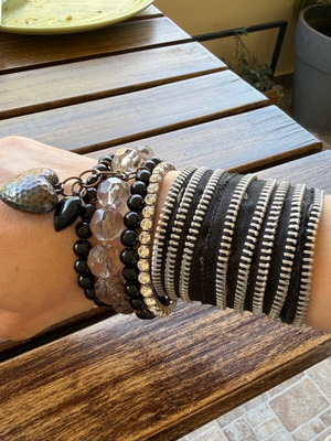 Bracelet set used, one handmade with zipper