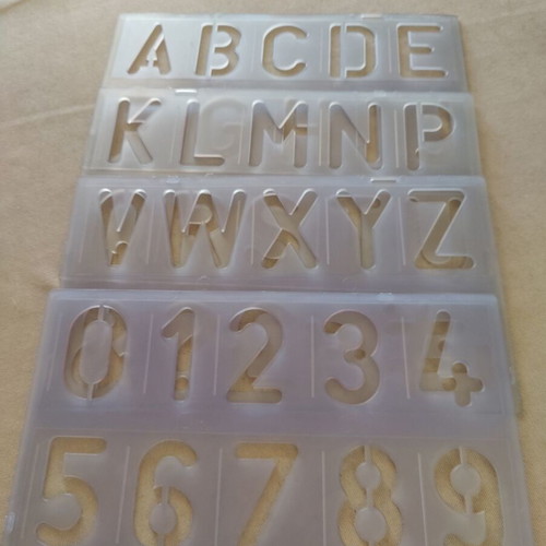 Protractor and stencil set, large and small