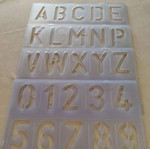 Protractor and stencil set, large and small