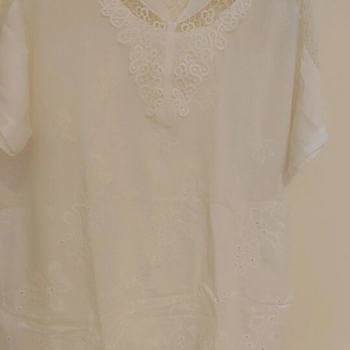 White women's lace blouse cotton, like new, size M/L
