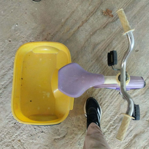 Vintage tricycle with storage used, excellent condition