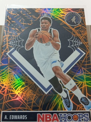 Anthony Edwards NBA Hoops Haunted Hoops Holo Web Parallel card