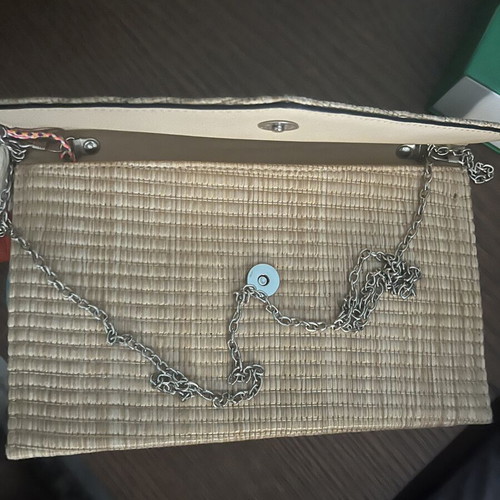 Straw envelope bag Verde like new, beige crossbody