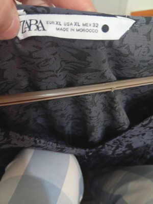 Zara maxi dress XL size black and gray with flowers like new