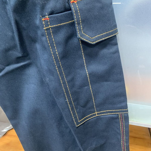 B-Wolf Safety Work Pants, Dark Blue, Size L, 100% Cotton, New