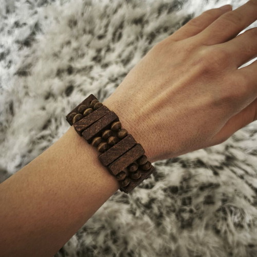 Boho Ethnic Hippie Style Brown Wood Bracelets