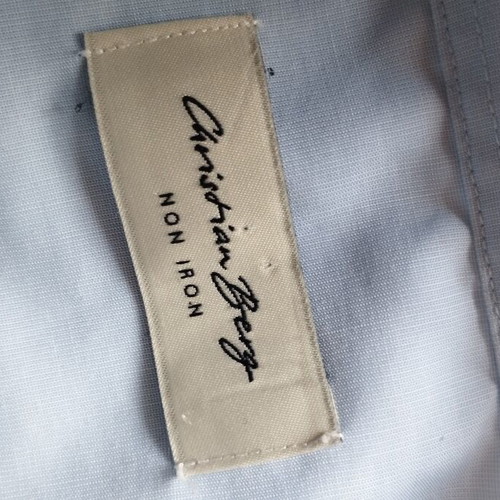 Christian Berg men's light blue non-iron dress shirt, L