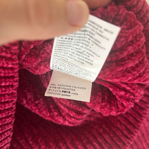 Benetton knitted crop sweater pink like new, size S