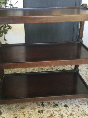 Vintage television stand used, solid walnut, 1970s