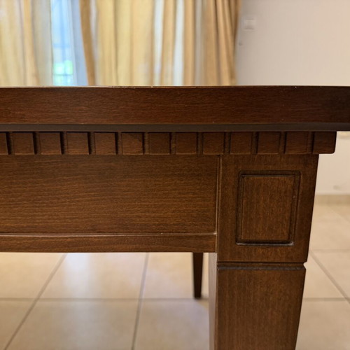 Solid wood extendable dining table with 6 chairs