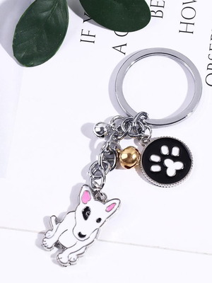 Bull Terrier dog keychain and paw new
