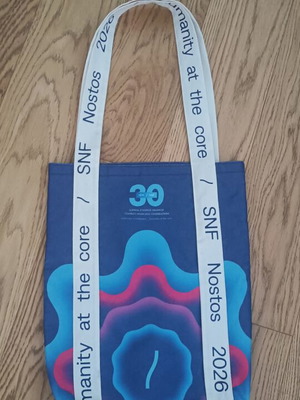 SNF Nostos 2026 limited-edition fabric tote bag