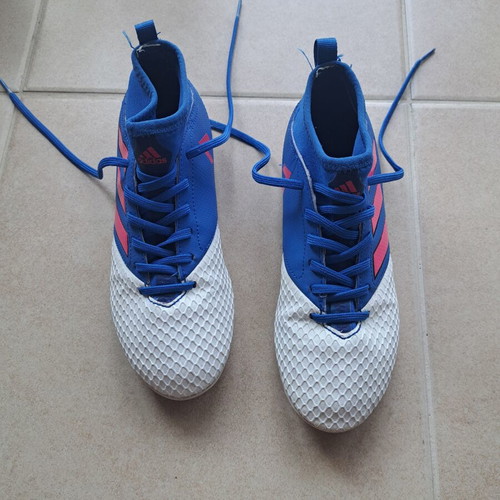 Adidas ACE 17.3 TF Junior football shoes size 36 used, white and blue