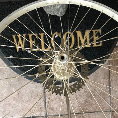 Bicycle Wheel Wall Clock used, analog, 50cm diameter