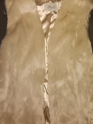 Beige fur vest new, size EU 38 UK 10