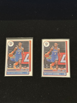 2021-22 Panini Hoops Shai Gilgeous-Alexander Basketball Cards like new, 2 pcs