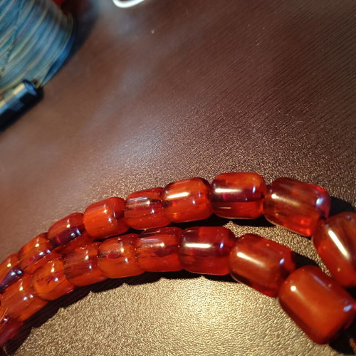 Mastic komboloi worry beads with silk tassel
