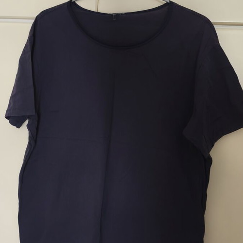 Men's solid color t-shirt used, size L, dark blue