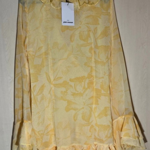 Pink Woman yellow dress, size M