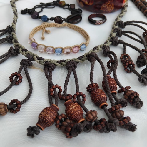Handmade ethnic accessories like new, natural materials
