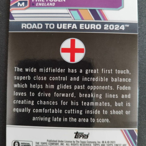 Topps Road to UEFA Euro 2024 Phil Foden card No 26 like new