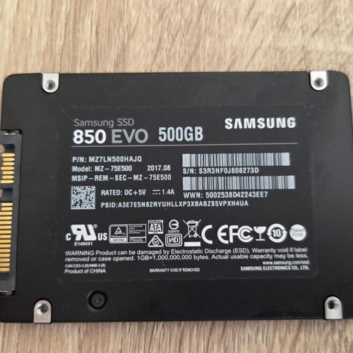 Samsung 850 EVO 500GB SSD internal drive like new
