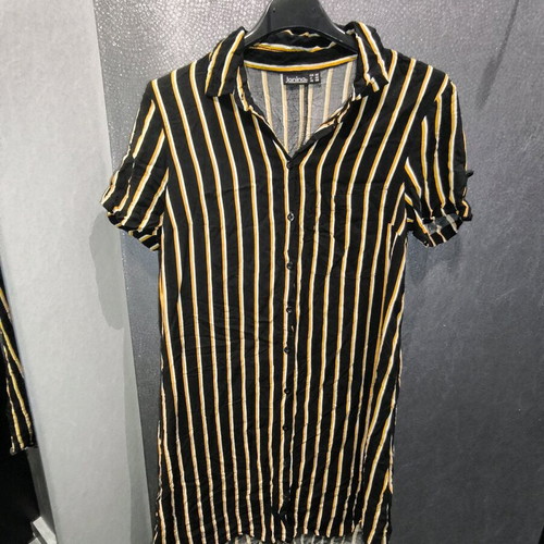 Janina long shirt black with yellow like new, size 36