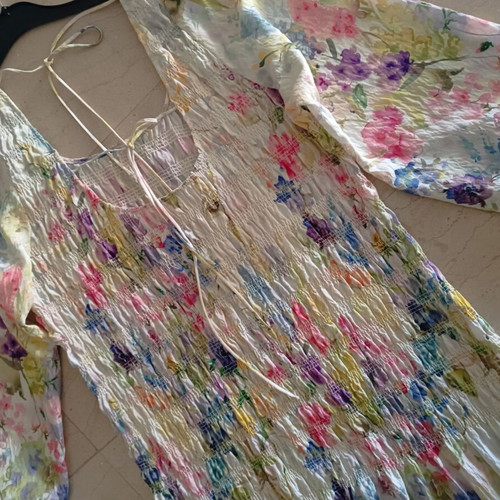 Dress used, XL size, colorful floral design, feminine style