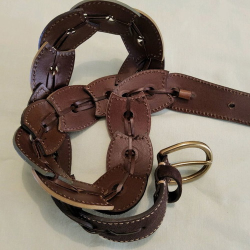 Marks & Spencer women's belt size M new, real leather and suede multicolor