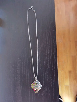 Steel necklace like new, multicolored