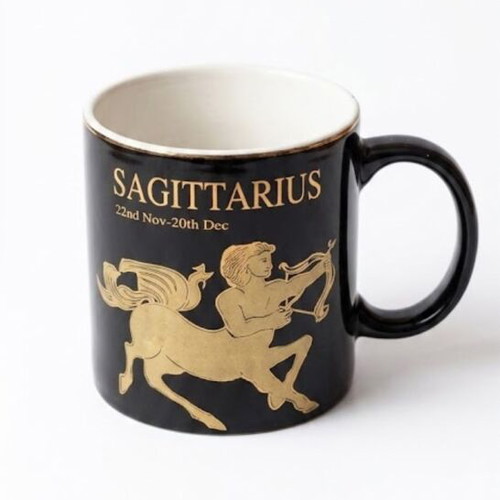 Sagittarius mug like new with elegant gold decor