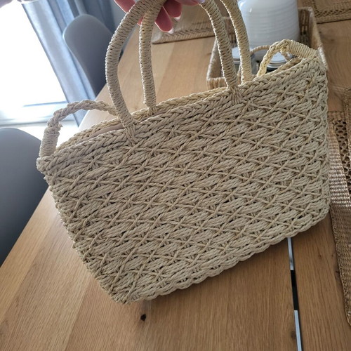 Straw handbag new, beige, 30cmx20cm